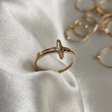 Anillo Cruz 1.5gr-T6 1/2 Cristo Oro Amarillo Circon Blanco