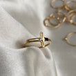 Anillo Cruz 1.5gr-T6 1/2 Cristo Oro Amarillo Circon Blanco