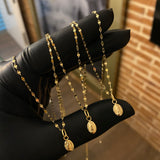 ¡¡OFERTA!! Set Cadena Flor Espejo 0.95gr/50cm + Dije Virgen Guadalupe 0.25gr