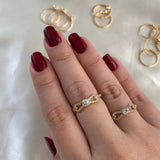 Anillo 2gr- T7 1/2 Solitario Circones Blancos Oro Amarillo