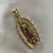 Dije Virgen Guadalupe 17.3gr/6cm Oro Amarillo Circones Verdes