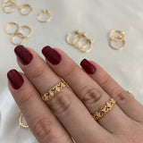 Anillo Corazones 1.55gr- T7 Circones Blancos Oro Amarillo