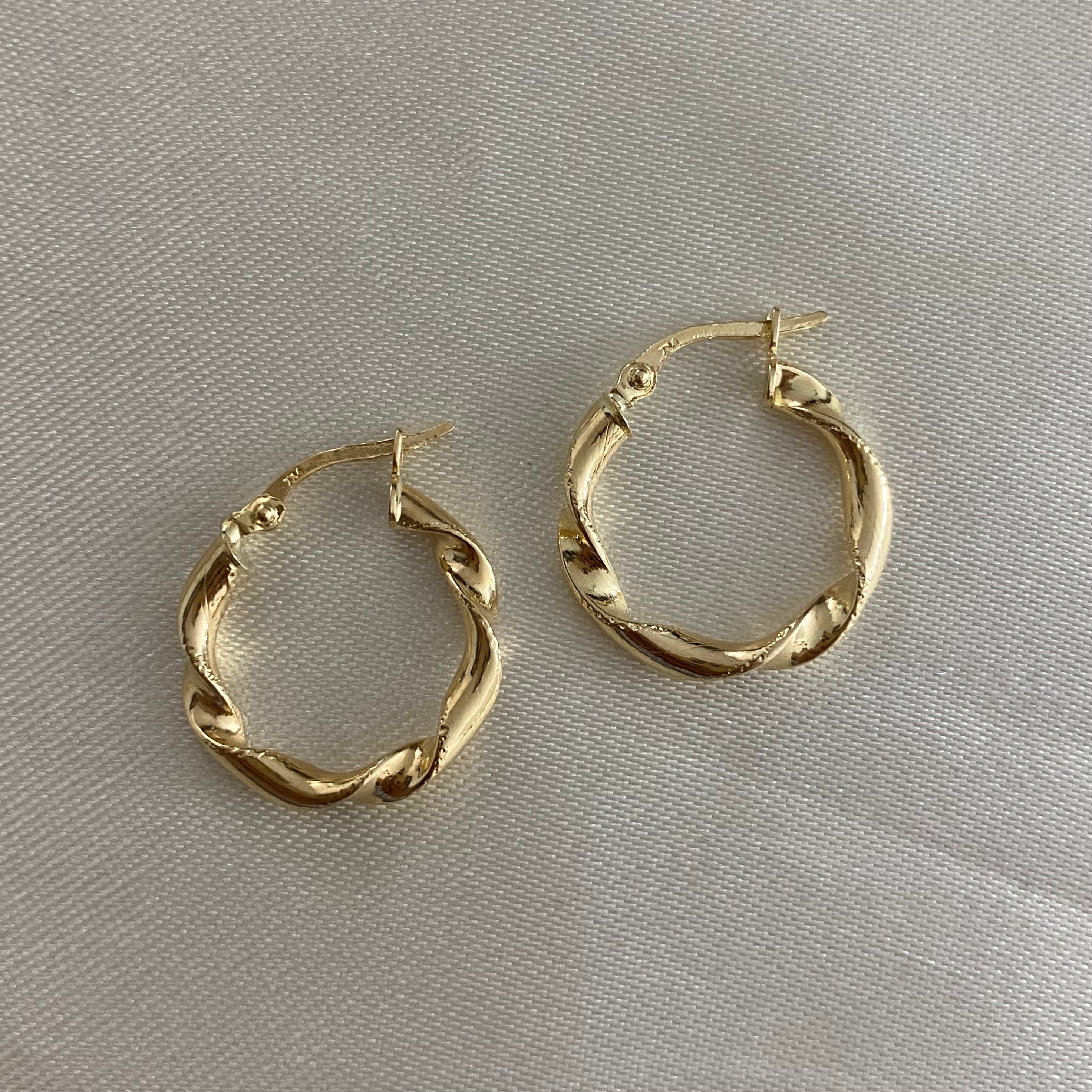 Candongas 1.45gr/1.8cm Entorchadas Diamantadas Oro Amarillo