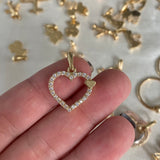 Dije Corazon 1.6gr/2.2cm Circones Blancos Oro Amarillo*