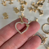 Dije Corazon 1.6gr/2.2cm Circones Blancos Oro Amarillo