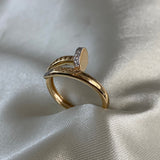 Anillo Clavo CT 3.05gr-T6 Dos Oros Blanco Amarillo
