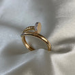 Anillo Clavo CT 3.55gr-T7 1/2 Circones Blancos Dos Oros Amarillo Blanco