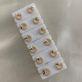 Topos Corazon 0.8gr Circulo Oro Amarillo Circones Blancos*