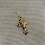 Dije Cristo 0.8gr Cruz Diamantada Oro Amarillo