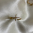 Anillo Cruz 1.8gr-T10 1/2 Oro Amarillo Circones Blancos