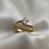 Solitario 2.4gr- T8 3/4 Circon Blanco Oro Amarillo