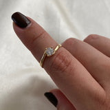 Solitario 2.4gr- T8 3/4 Circon Blanco Oro Amarillo