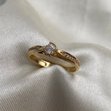 Solitario 2.15gr- T5 1/4 Circon Blanco Oro Amarillo