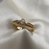 Solitario 2.2gr- T5 1/2 Circon Blanco Oro Amarillo