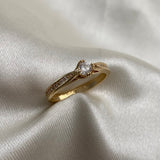 Solitario 2.2gr- T5 1/2 Circon Blanco Oro Amarillo