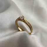 Solitario 2.2gr- T5 1/2 Circon Blanco Oro Amarillo