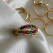 Anillo Arcoiris 4.5gr - T7 Oro Amarillo Circones Colores*