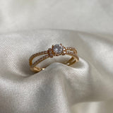 Solitario 2.1gr-T6 3/4 Circones Blancos Oro Amarillo