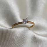 Solitario 1.4gr- T8 1/4 Circon Blanco Oro Amarillo