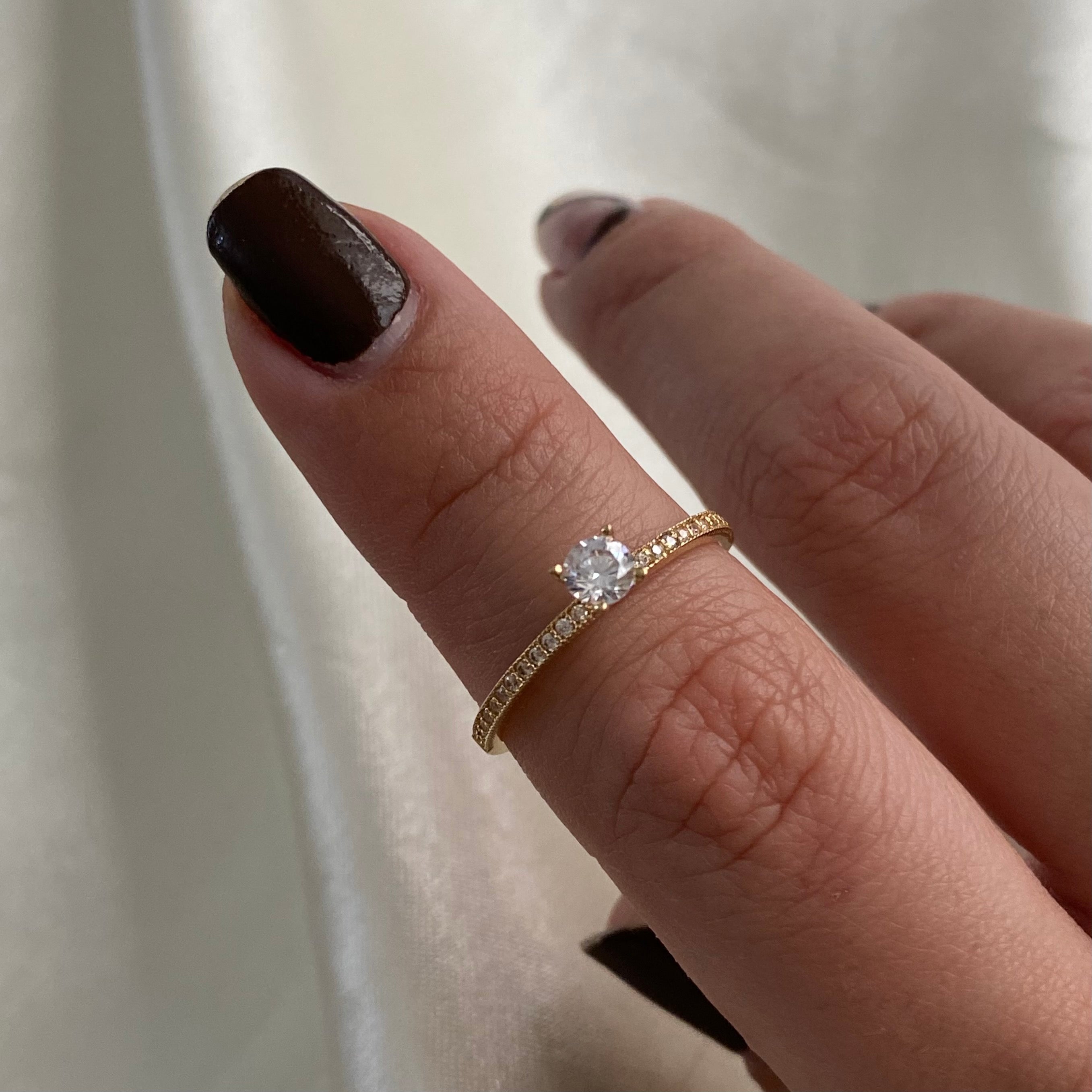 Solitario 1.65gr- T9 Circon Blanco Oro Amarillo