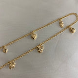 Tobillera Aro Seguido 3.45gr/26cm "CORAZON-BUHO-MARIQUITA-MICKEY-TORTUGA" Oro Amarillo
