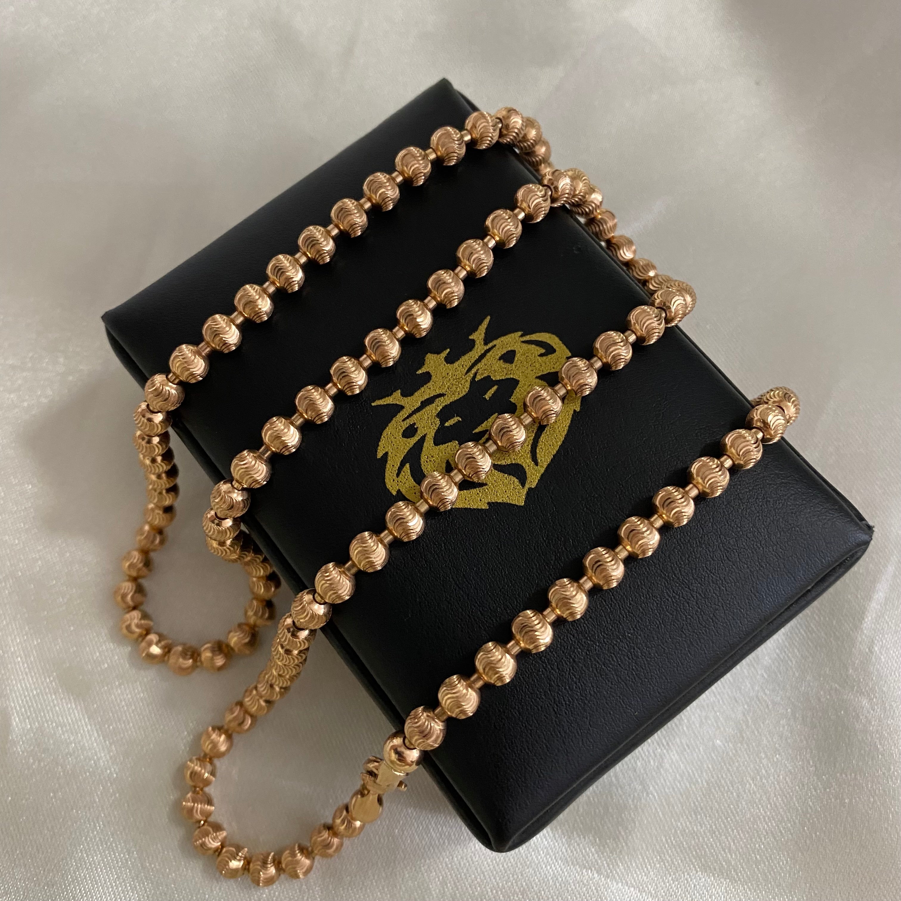 Cadena Militar 37.45gr/70cm Diamantada Luna Oro Rosa