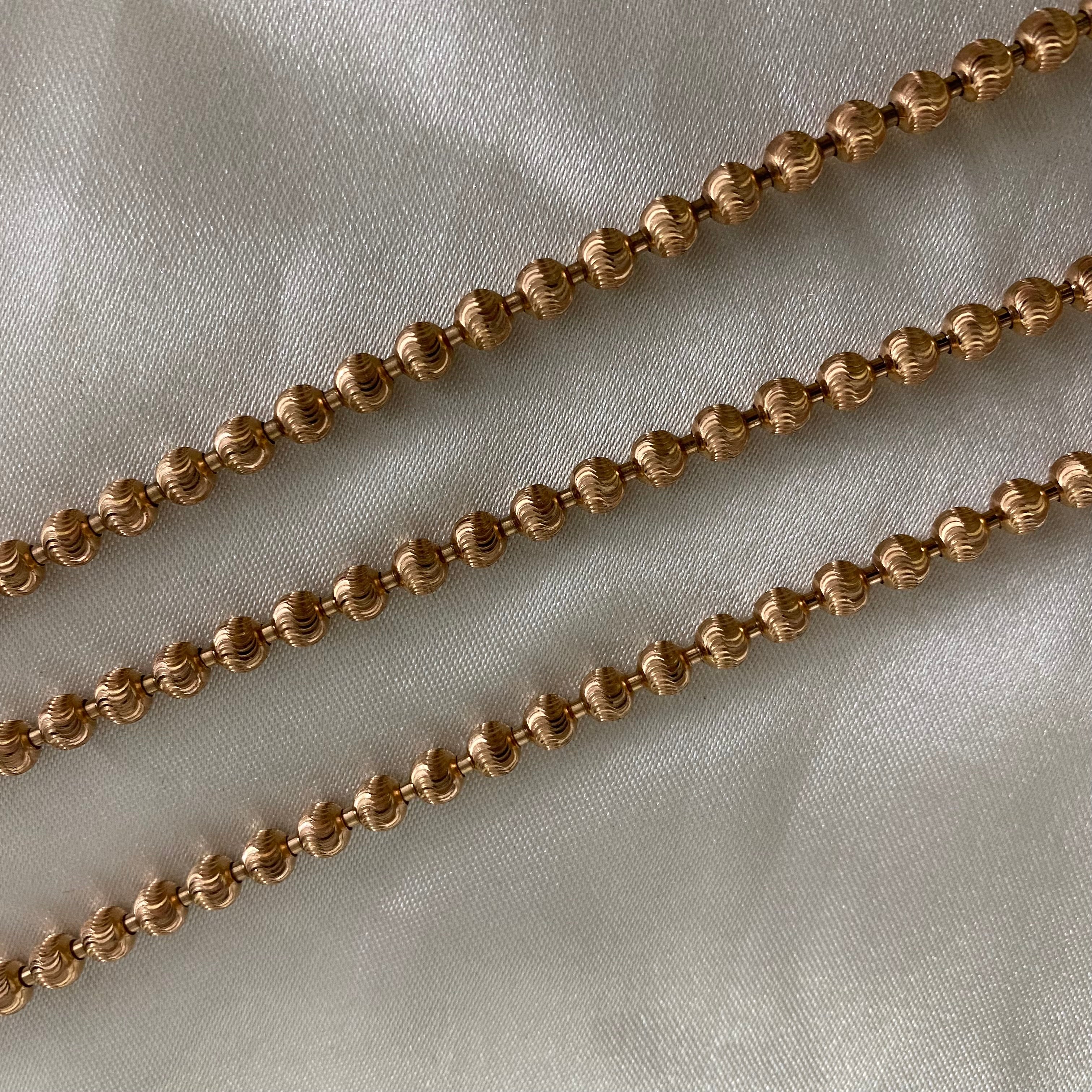 Cadena Militar 37.45gr/70cm Diamantada Luna Oro Rosa