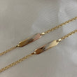 Pulso Aro Seguido 1.25gr/15cm Bebe Oro Amarillo Placa Tres Oros