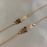 Pulso Aro Seguido 1.3gr/15cm Bebe Oro Amarillo Placa Nube Tres Oros
