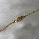 Pulso Aro Seguido 1.45gr/15cm Bebe Placa Nube Pie Oro Amarillo*