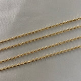 Cadena Militar 6.45gr/50cm Luna Ovalada Diamantada Oro Amarillo