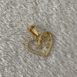Dije Corazon 1.05gr/1.8cm Estrellas Oro Amarillo Circones Blancos *