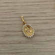 Dije Virgen de Guadalupe 1.45gr/2.1cm Oro Amarillo Circones Blancos*