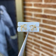 Topos Arco y Flecha 0.7gr Circones Blancos Oro Amarillo*
