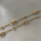 Tobillera Bolas 3.6gr/25cm 3x1 4-5mm Diamantada Oro Amarillo
