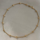 Tobillera Bolas 2.8gr/24.5cm 1x1 4mm Diamantada Oro Amarillo