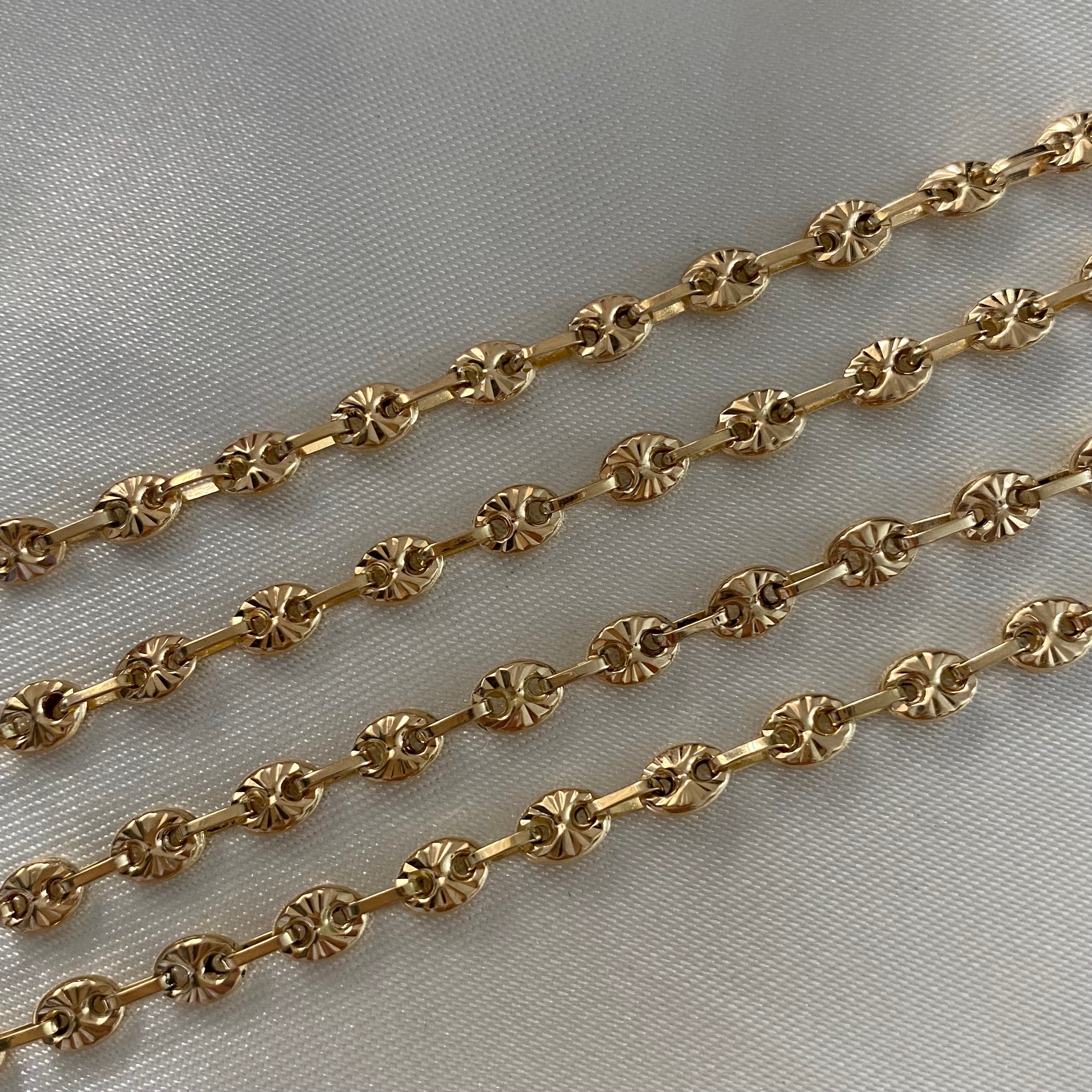 Cadena Gc 10.65gr/45cm Diamantada Oro Amarillo