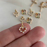 Dije Corazon 0.7gr Oro Amarilo Circones Blancos