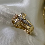 Anillo Cristo 4.9gr - T9 1/2 Circones Blancos Verde Oro Amarillo