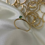 Solitario 1.3gr - T7 1/4 Circon Verde Oro Amarillo