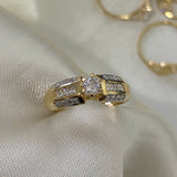 Solitario 2.8gr - T7 Circones Blancos Oro Amarillo