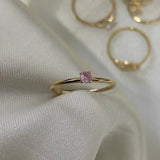 Solitario 1.35gr - T8 Circon Rosa Oro Amarillo