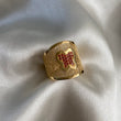 Anillo Mariposa 5.1gr- T7 1/4 Filigrana Circones Naranja Oro Amarillo