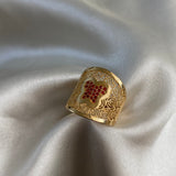 Anillo Mariposa 5.1gr- T7 1/4 Filigrana Circones Naranja Oro Amarillo