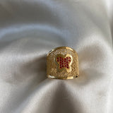 Anillo Mariposa 5.1gr- T7 1/4 Filigrana Circones Naranja Oro Amarillo