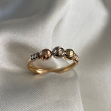 Anillo Bolas 1.85gr- T6 1/4 Diamantadas Tres Oros