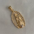 Dije Virgen Guadalupe 5.25gr/3.9cm Oro Amarillo Circones Blancos