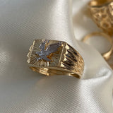 Anillo Aguila 5.1gr - T9 Dos Oros Amarillo Blanco