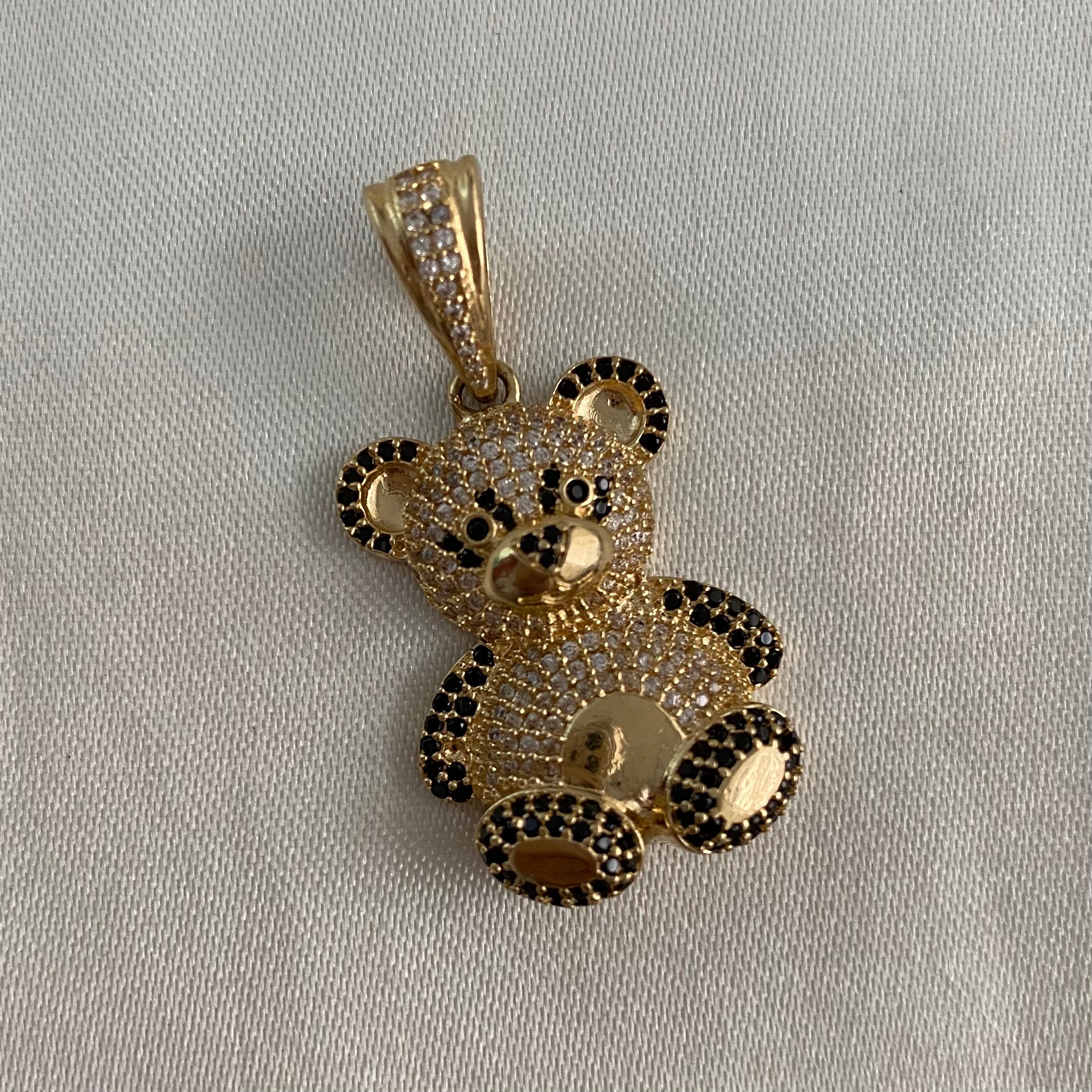 Dije Oso Panda 7.55gr/4cm Circones Blancos Negros Oro Amarillo