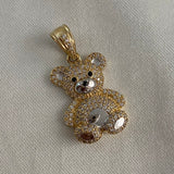Dije Oso 4.95gr/3cm Circones Blancos Oro Amarillo